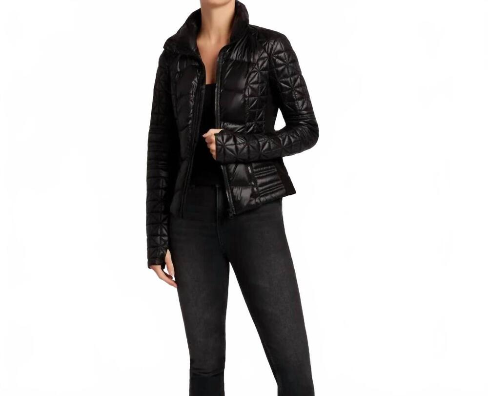 NEW BLANC NOIR lightweight packable puffer jacket in black